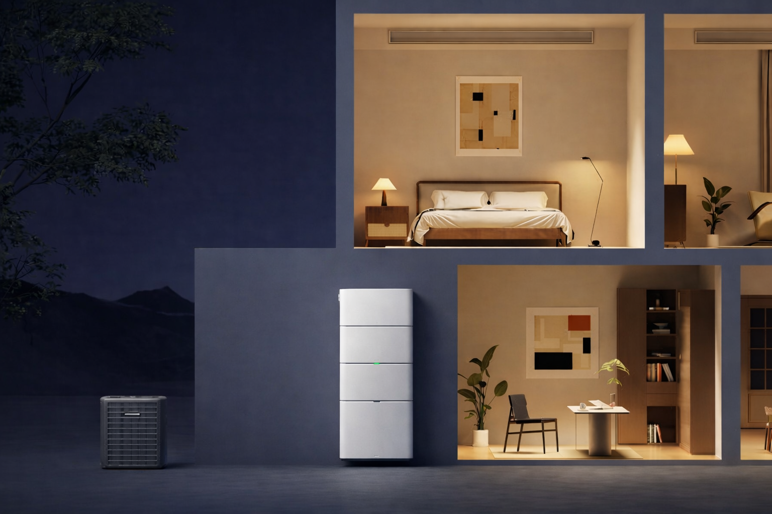 Modern home with energy storage system